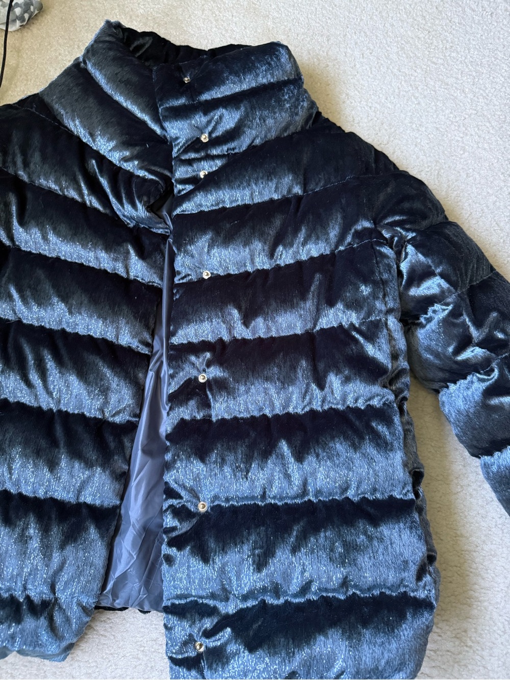 Herno blue Quilted shimmer Puffer Jacket size 44 - Picture 2 of 6